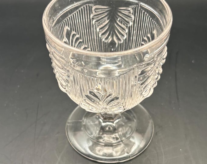 Antique Crystal Glass Footed Cup Inverted Fan Eggs Cup Flint Glass Company 1850’s Lover Antiques and Vintage