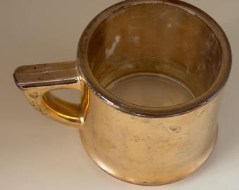 Vintage Gold Mid Century Mug, 24k Cup, Retro Coffee