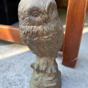 Vintage Brass Owl Figurine Door Stop Heavy Brass Standing Owl Statue Lover Antiques and Vintage