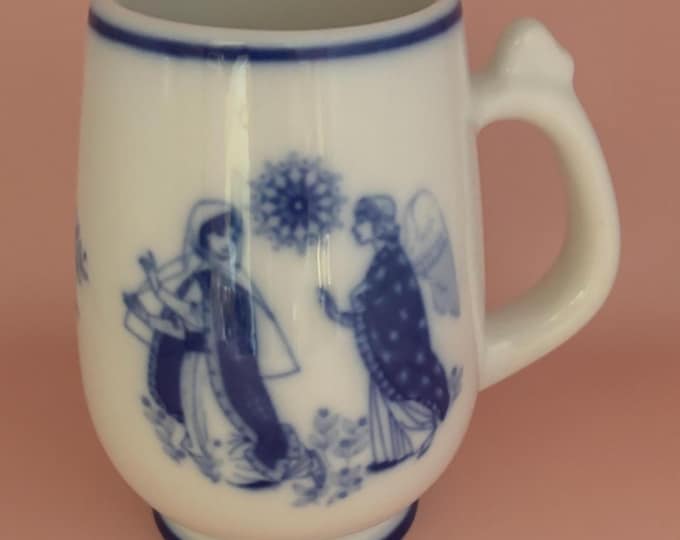 Vintage Porsgrund Norway Porcelain Christmas Mug 1973 Promise of the Savior Lover Antiques and Vintage