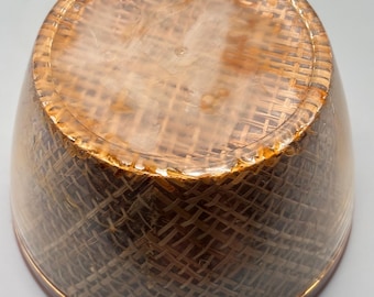 Vintage Raffiaware Footed Tumbler: Boho Home Decor