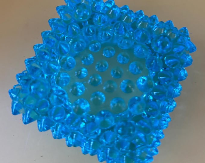 Blue Hobnail Glass Votive Holder, Fenton Glass Art, Unique Gift for Her, Collectible Blue Votive, Retro Home Decor