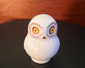 Vintage Mini Owl from Tonala Pottery, Small White Owl, Owl Art, Lover Antiques and Vintage