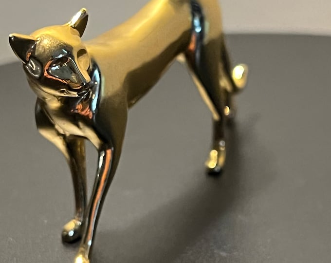 Vintage Brass Cat House of Faberge by the Franklin Mint Cats of all kinds polished brass Cats Kitten Art Glass Lover Antiques and Vintage