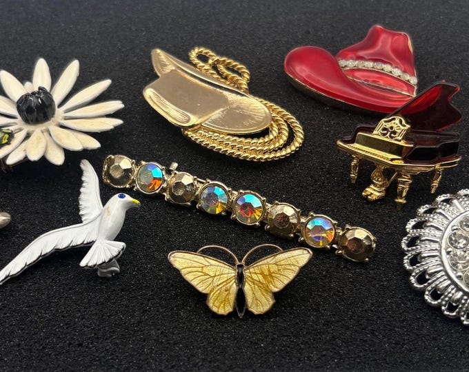 Vintage Pin Collection Variety Brooch Jewelry Lot Lover Antiques and Vintage