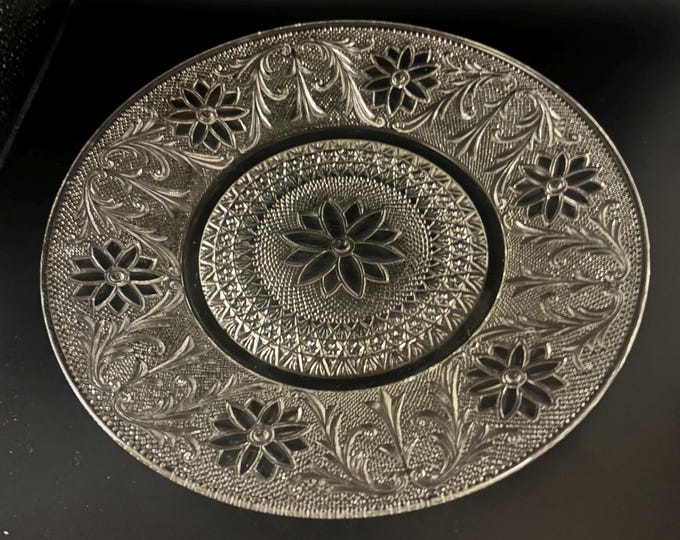 Vintage Indiana Glass Dinner Plate Sandwich Clear Crystal Glass Tiara Plate Lover Antiques and Vintage