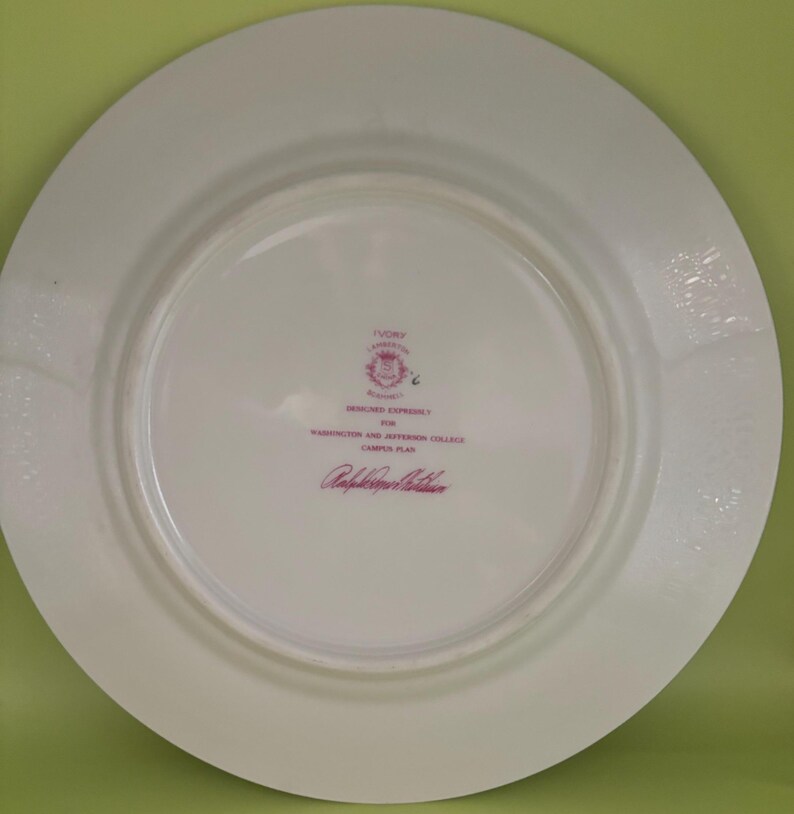 Vintage Washington and Jefferson College Plate Historical Plates Lover