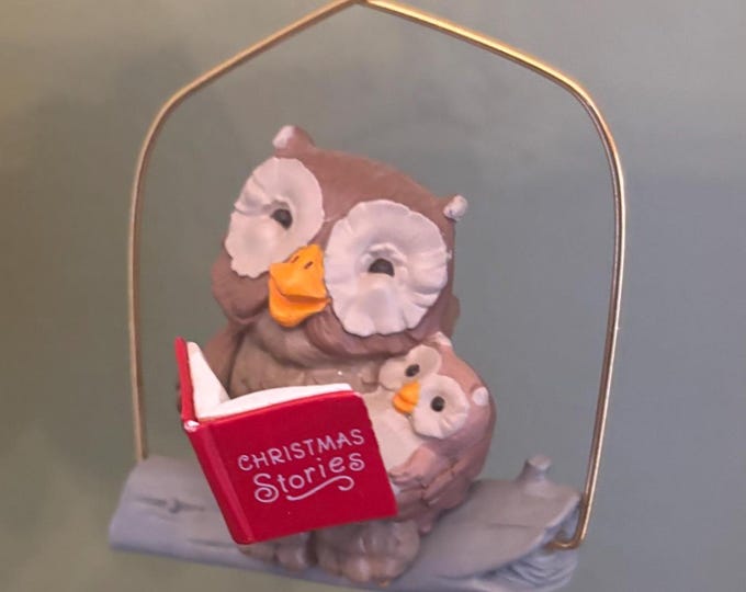 Vintage Happy Christmas Owl Ornament Lover Antiques and Vintage