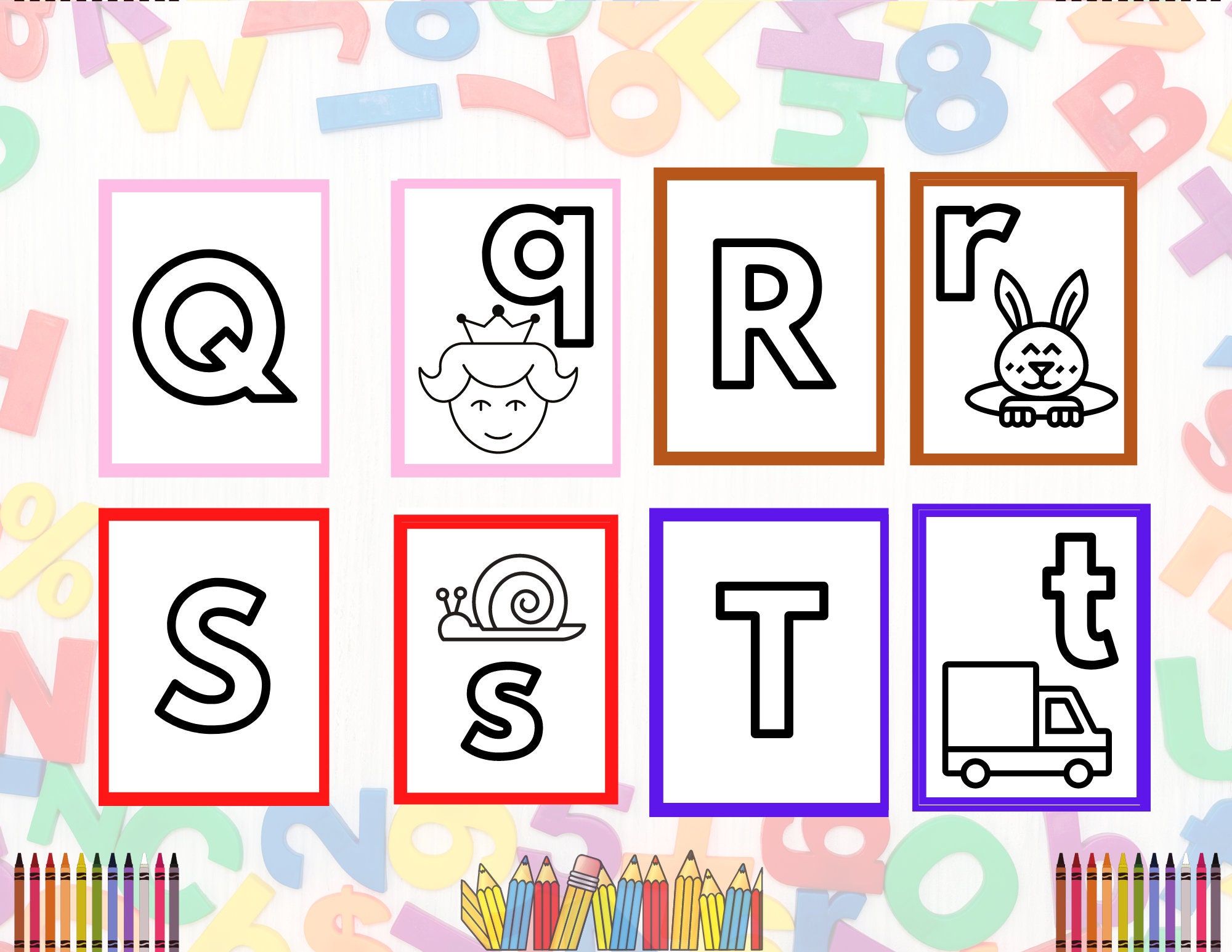 52 printable alphabet learning cards uppercase lowercase
