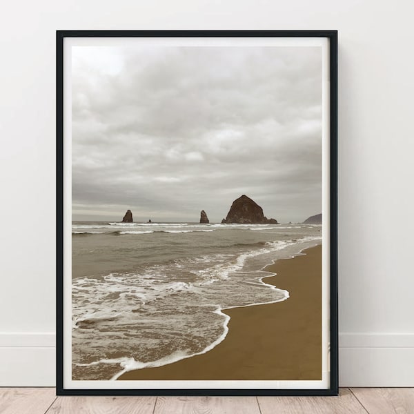 Cannon Beach, Haystack rock, Oregon, ocean wall art, beach photo, seaside print, instant download,
