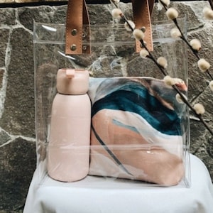 Transparent Tote Bag| PVC Clear Shopping Bag| Stadium Bag| Vinyl Bag| Carry Along Vibrant Designed Canvas Pouch| Stylish| Versatile