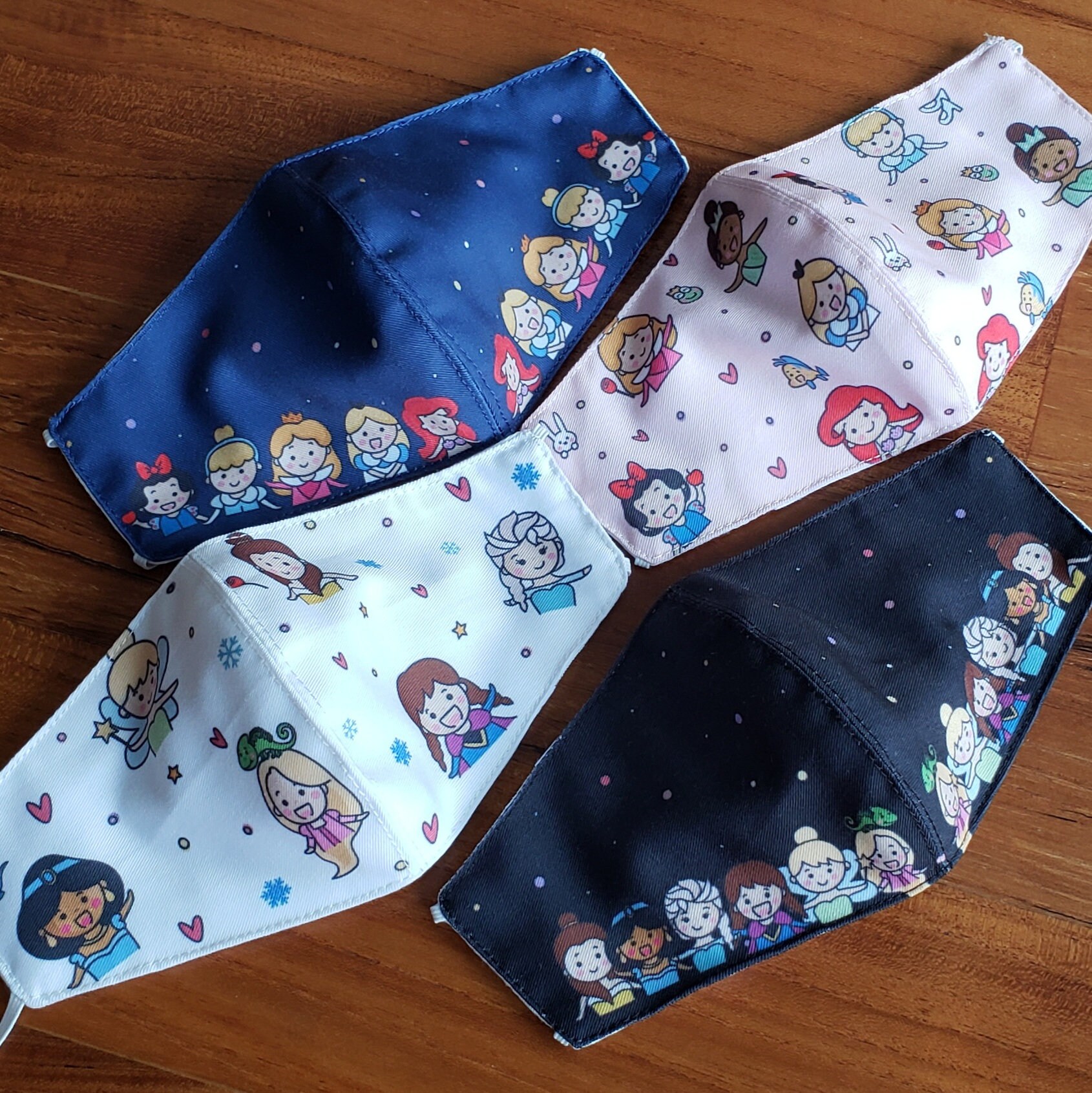 Princesses Face Mask Jasmine Face Mask Ariel Face Mask Etsy