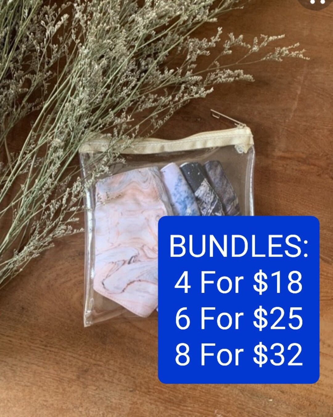 Bundle of 4/ 6/ 8 Face Masks, Perfect for Gift Water-repellent 3 Ply ...