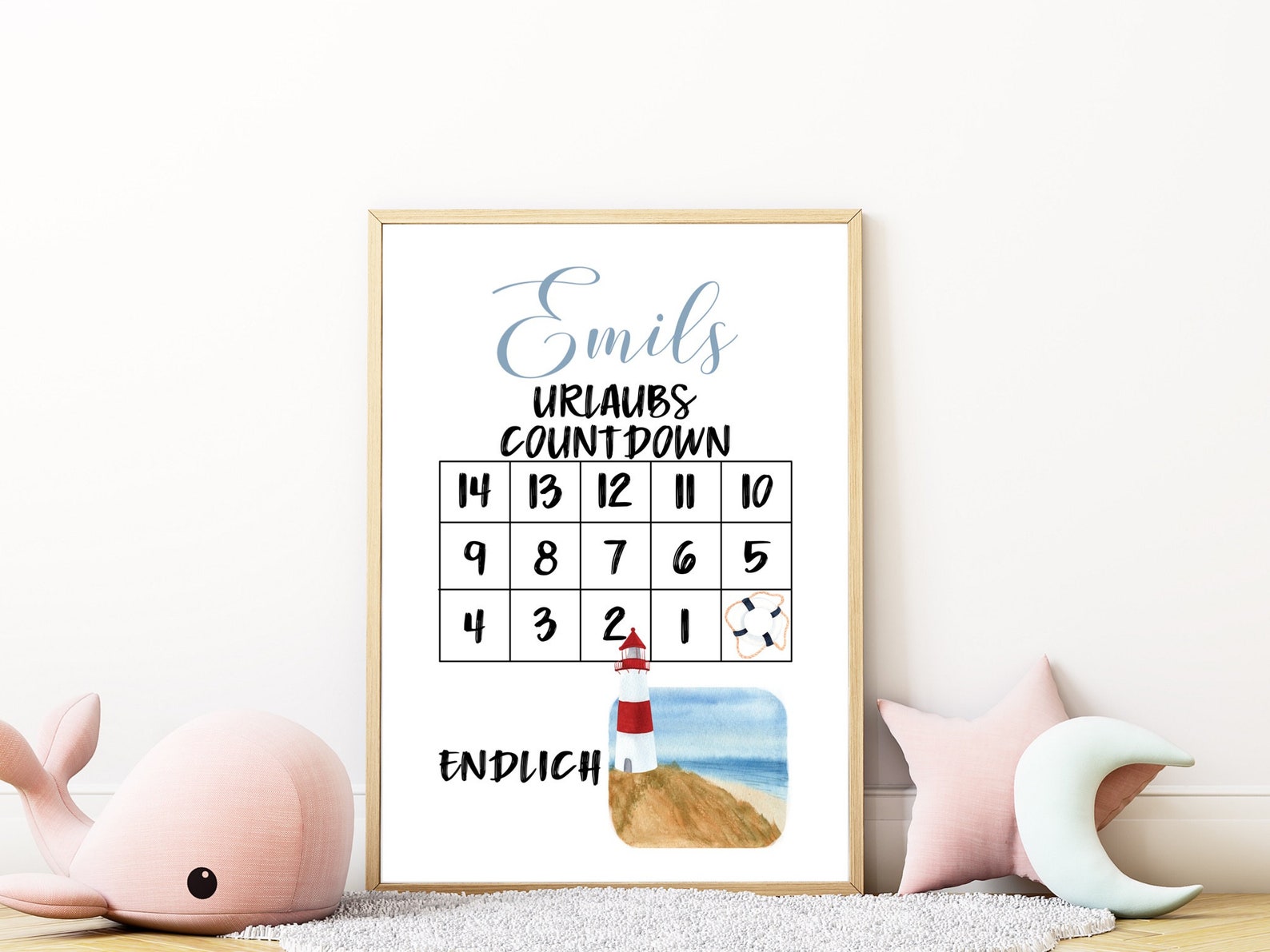 Urlaubscountdown Poster personalisierbar endlich Urlaub Etsy