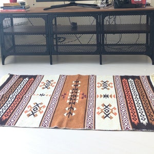 Handmade Orange Rug, Orange Runner Rug, Orange Rug Set, Orange Home Decor, Orange rug with tassel, Turkish Kilim Rug, Washable Orange Rug