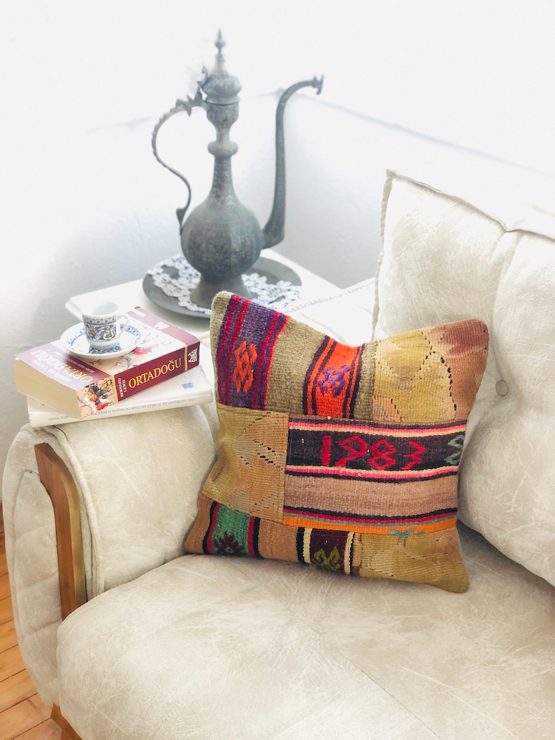 Western Throw Pillow Handwoven Throw Pillow Southwestern Throw Pillows Home Accent Pillow Wool Cowboy Throw Pillow Vintage Wool Pillow