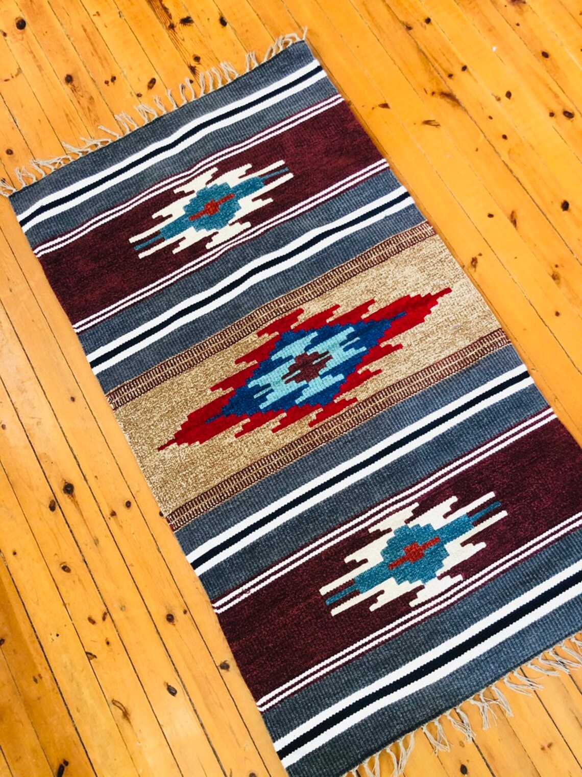 Small Western Rug Southwestern rug runner for kitchen wool Etsy