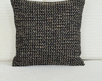 Black & Gold Stitched Cushion – Handmade Glamorous Luxury Decorative Pillow