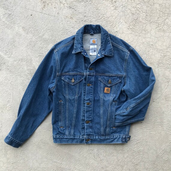 S 90s Carhartt Denim Jacket - Workwear Chore Coat
