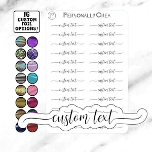Police 7. Autocollants personnalisés pour agenda - Autocollants texte personnalisés | 16 options de film | 58 polices de caractères au choix | Sticker agenda premium