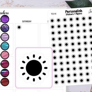 Piccoli adesivi con lamine in lamina raffiguranti il sole splendente / Molte opzioni di laminazione!