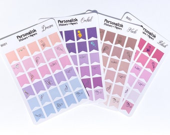 Folierte KLEINE FLAGGEN Endlose Farbmöglichkeiten! / Planner Stickers / Wählen Sie Ihre FARBE und FOLIE / Funktionaler Planner Sticker
