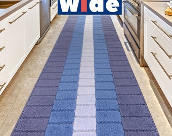 Custom Size Wide Width Non Skid Rubber Backed Runner Rug for Hallway Entryway Stair Kitchen Sold by the Foot ,Hallway Foyer Decor,31'' Wide