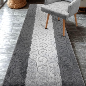Extra WIDE Custom Size Non-Slip Latex Backed Long Hallway Kitchen Runner Rug Carpet ,GRAY, Sold by the Foot