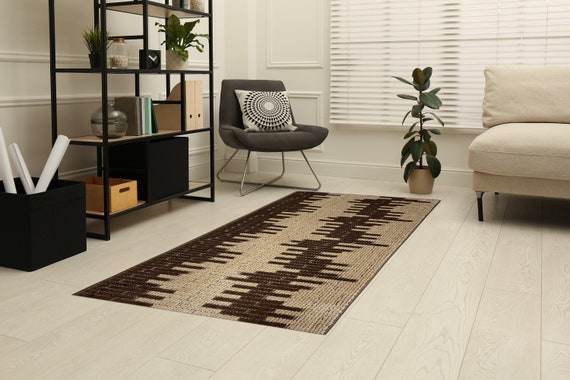 Non Slip Rubber Backed Carpet Runner Rug by the Foot, Narrow Hallway  Kitchen Stairs Laundry Room,washable,mid Century Modern Style Brown-tan 