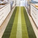 Mod 70s Retro Vintage Style 39-inch Extra WIDE WIDTH Custom Size Hallway Runner Rug, Non Slip Rubber Bottom, Soft Pile, Avocado Green, 