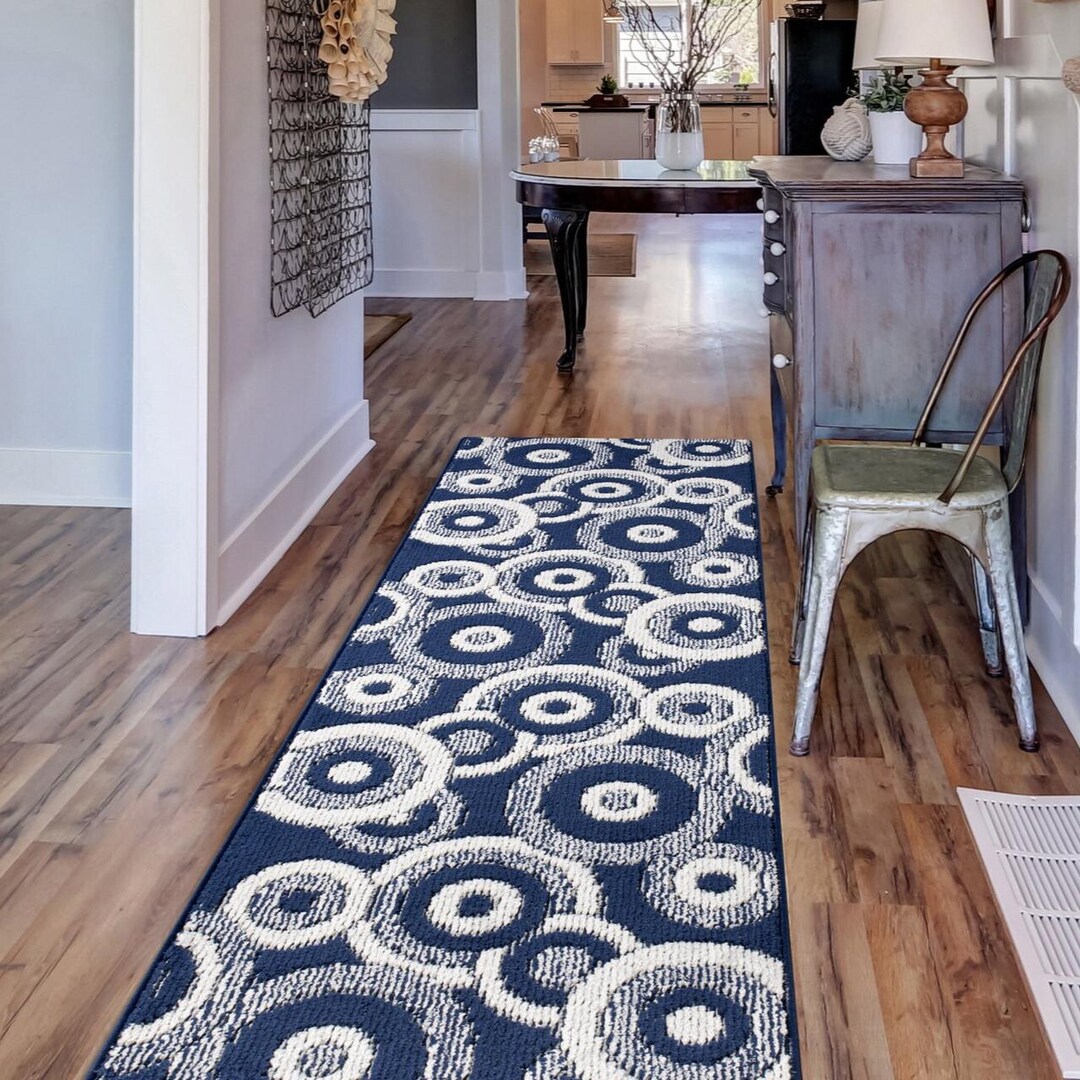 31x55 Rug 31 Inch Wide Width Retro Modern Runner Rug With Anti-slip Rubber Back ...