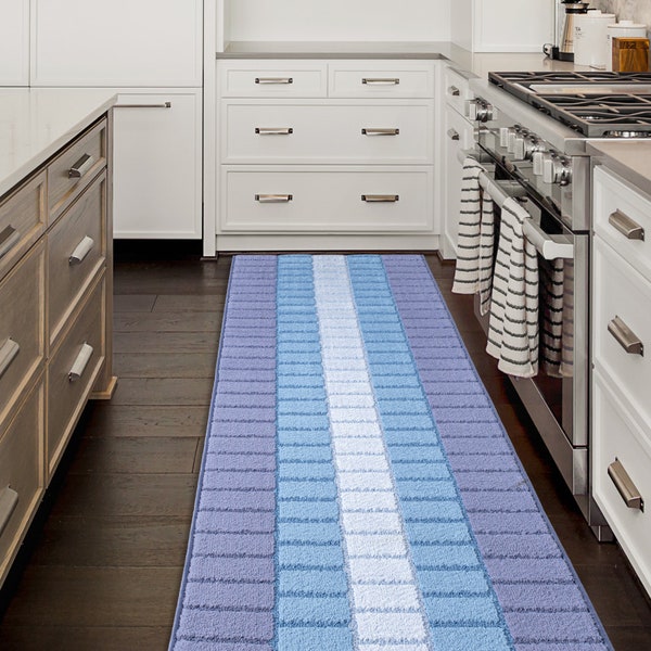 Kitchen Floor Rug Runner,Extra Wide Long Oversized U L Peninsula One-Wall Kitchen Sink Stove Fridge Area,Non Slip,Custom Size Length Options