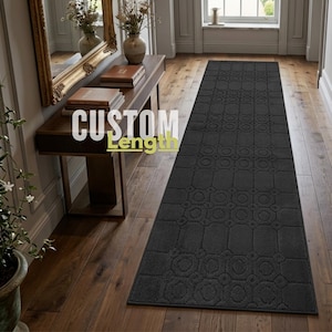 Custom Anthracite Grey Runner Rug | Non-Slip Rubber Backed | Hallway, Kitchen, Entryway
