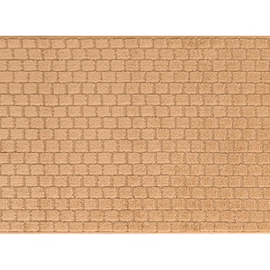 May include: A tan-colored doormat with a textured brick pattern.
