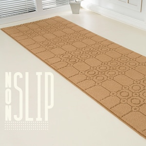 25 inch Wide CUSTOM Length Cut-To-Size Slip-Skid Resistant Premium Latex Back NARROW Hallway Stair Kitchen Carpet Runner Rug,GOLD