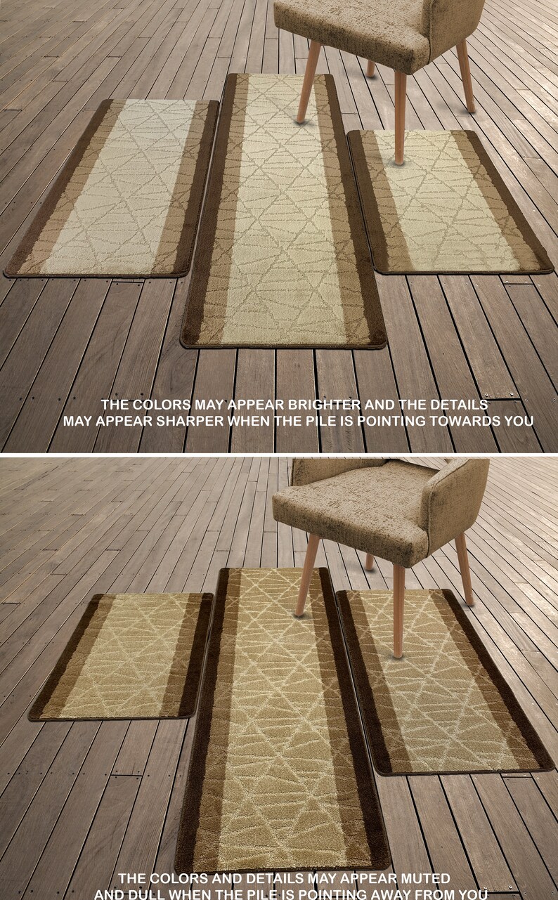 3 Piece Kitchen Rug Set non Slip Stain Resistant Rubber Etsy