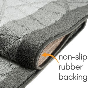 Rubber Backed Runner Rug | Made to Measure | Machine Washable & Pet Safe | Abstract Gray image 5
