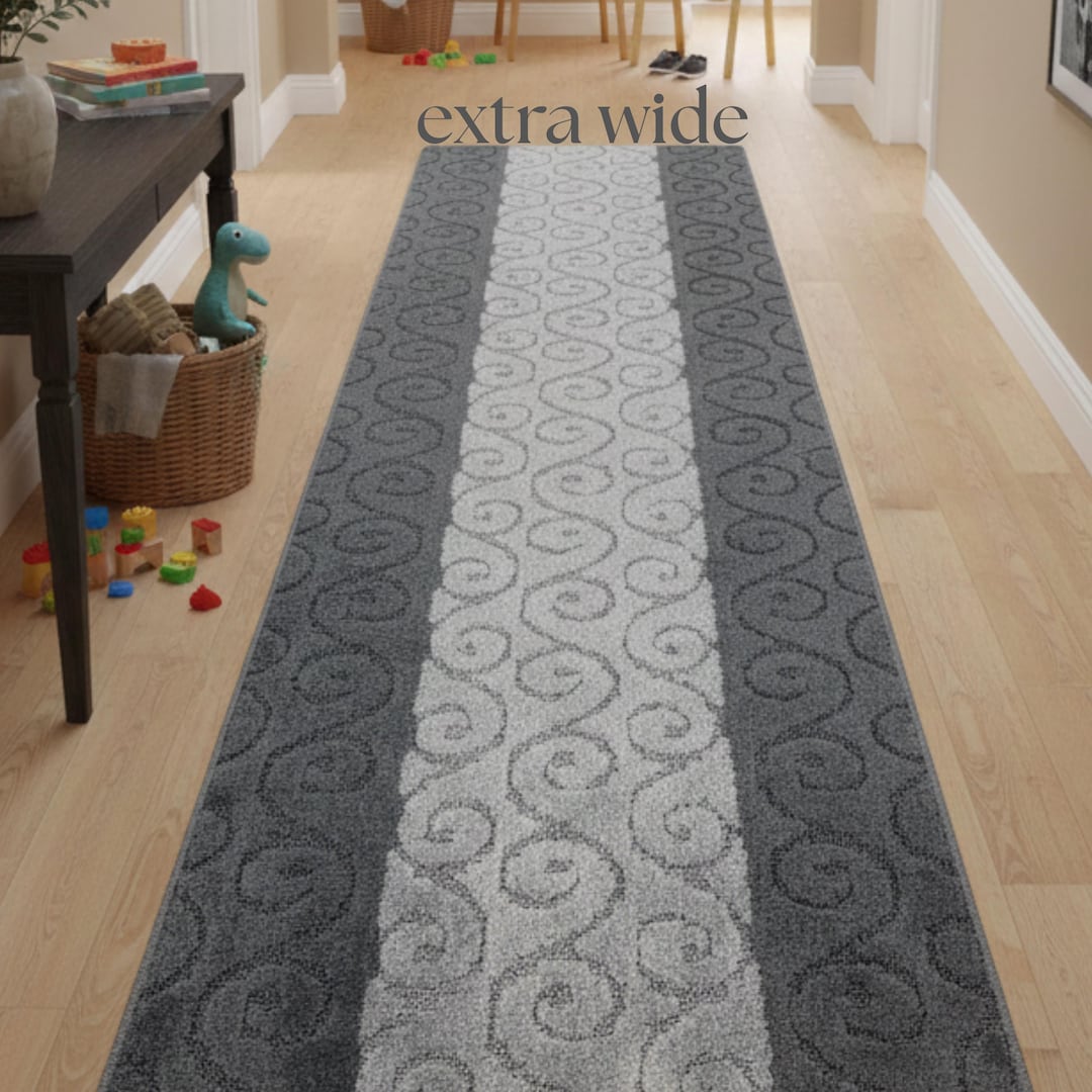 Extra WIDE Custom Size Non-slip Runner Rug for Long Hallway Kitchen ...