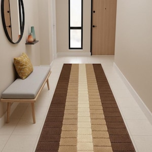 Runner Rug for Hallway ,Fix for Slippery Floors with Anti Skid Rubber Backing, Custom Length by the Foot, Machine Washable, Soft Durable