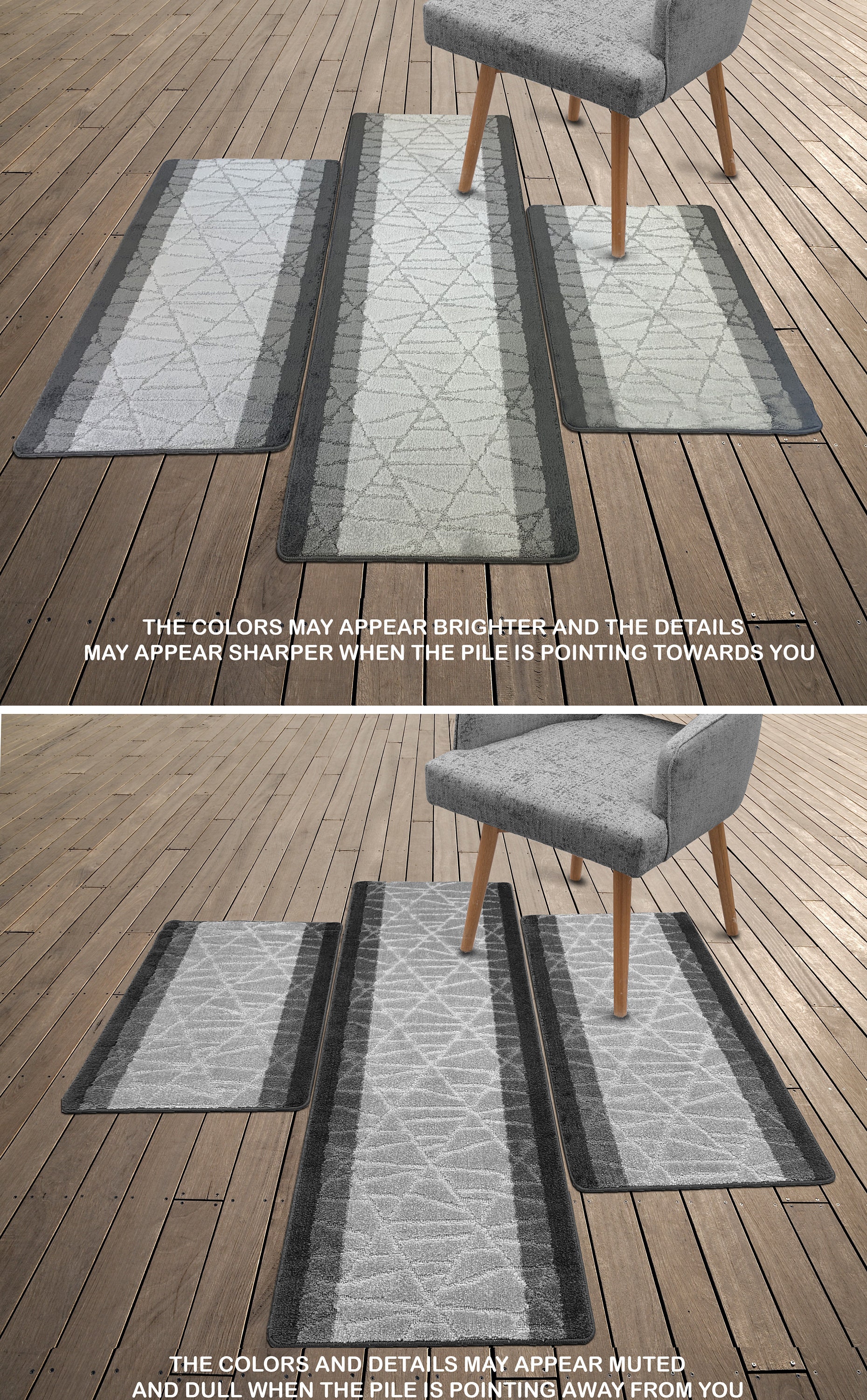 3 Piece Kitchen Rug Set ,non Slip Stain Resistant Rubber Backed Bottom ...