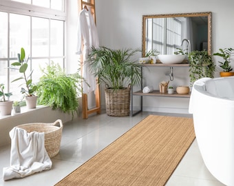 Custom Size Machine Washable Non-Slip Bathroom Vanity Kitchen Laundry Sink Sliding Door Carpet Runner Rug Mat | Pet Friendly | Hardwood Safe
