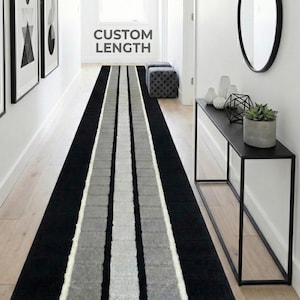 Extra Wide Runner Rug | 39 Inch Width & Custom Length | Non-Slip Washable Modern Hallway Carpet