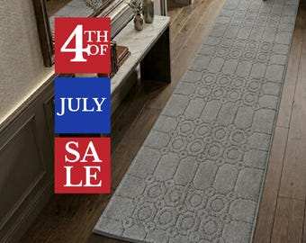 Custom Length Non-Slip Runner Rug | Integrated Rubber Back - Pet Safe & Washable - Cut to Order