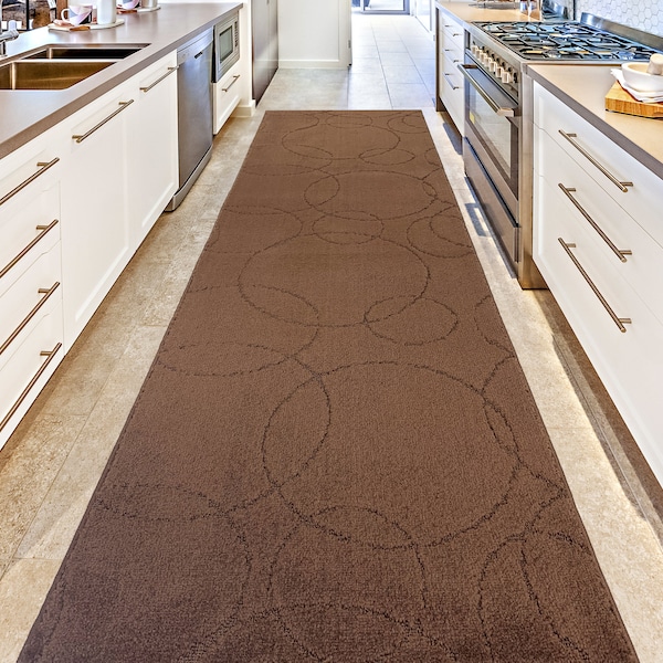 Carpet Runner Rug for Extra Wide Kitchen Area Floor with Non Slip Rubber Backing ,Sold by the Foot, Stain Resistant, Pet Friendly, Anti-Slip