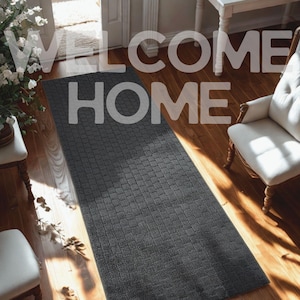 Hallway Rugs by REMNAZ™ | Cut to Order • Custom Fit | Machine Washable • Pet Friendly | Non-Slip • Made to Stay Put | Midnight Almost Black