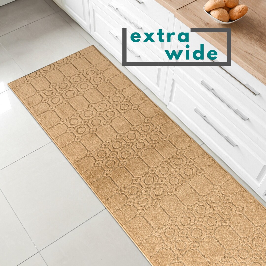 Extra Wide Hallway Kitchen Runner Rug | Non-slip & Machine Washable ...