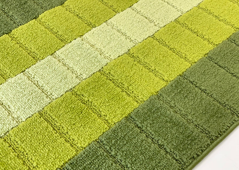 Mod 70s Retro Vintage Style CUSTOM Size Hallway Entryway Kitchen Floor Laundry Carpet Runner Rug, Non Slip Rubber Bottom, Avocado Green image 6