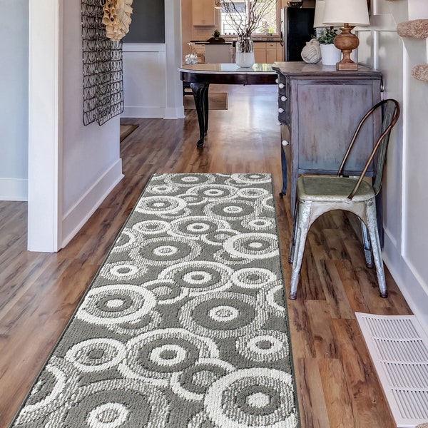 Extra Large Wide Long Runner Rug for Entryway Hallway Kitchen Floor Stairs Laundry Room with Non-Slip Backing | CUSTOMIZABLE LENGTH OPTIONS