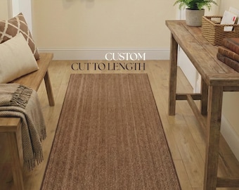 Hallway Entryway Office Kitchen Runner Rug | Non-Slip Rubber Back | Stain Resistant & Washable | Brown Striped