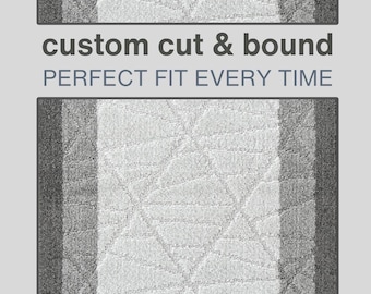 Rubber Backed Runner Rug | Made to Measure | Machine Washable & Pet Safe | Abstract Gray